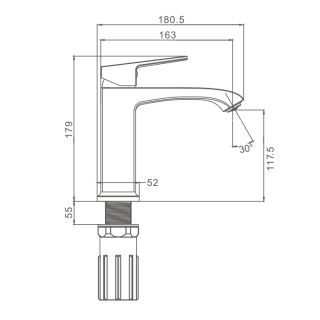 Смеситель для раковины Prohanss P60.10.03 золотой сатин